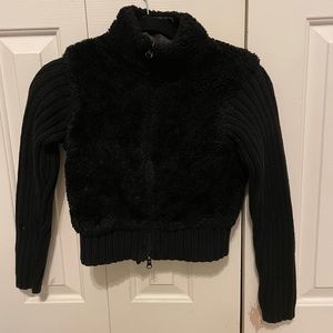 Girls fuzzy black jacket